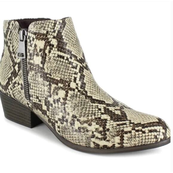 Unionbay Natural Snakeskin Tabby Boots 6 NWOT Ankle Booties Tan Brown Western - Picture 1 of 8